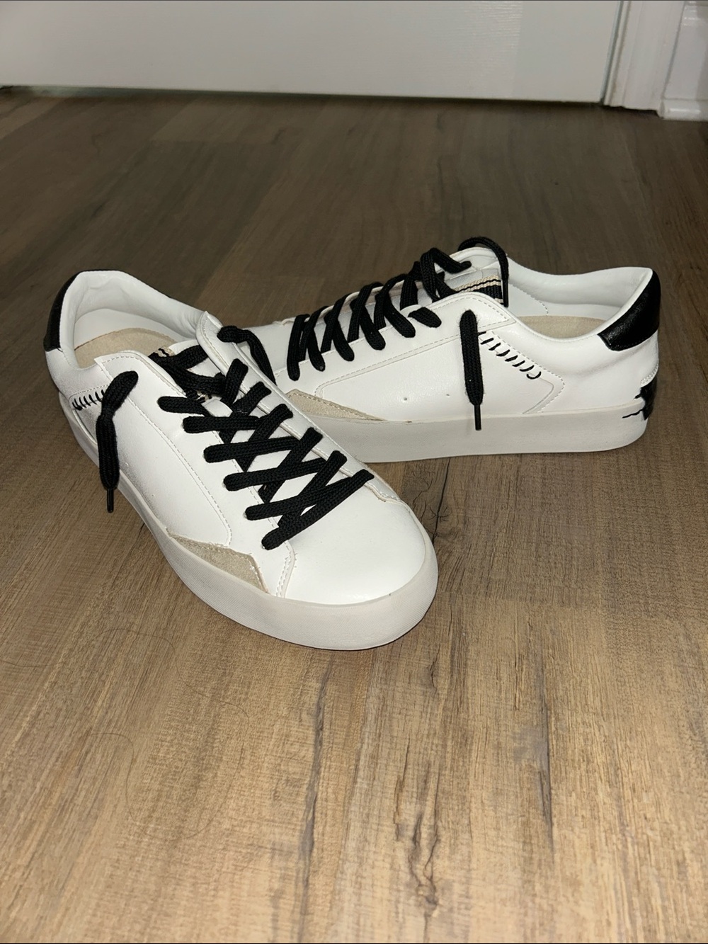 ShuShop White Sneakers with Black Details